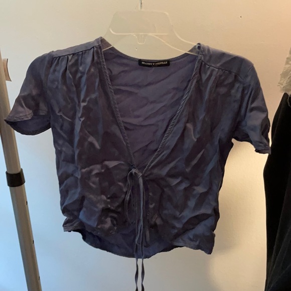 Brandy Melville Tops - Brandy Melville Blue Tie Top